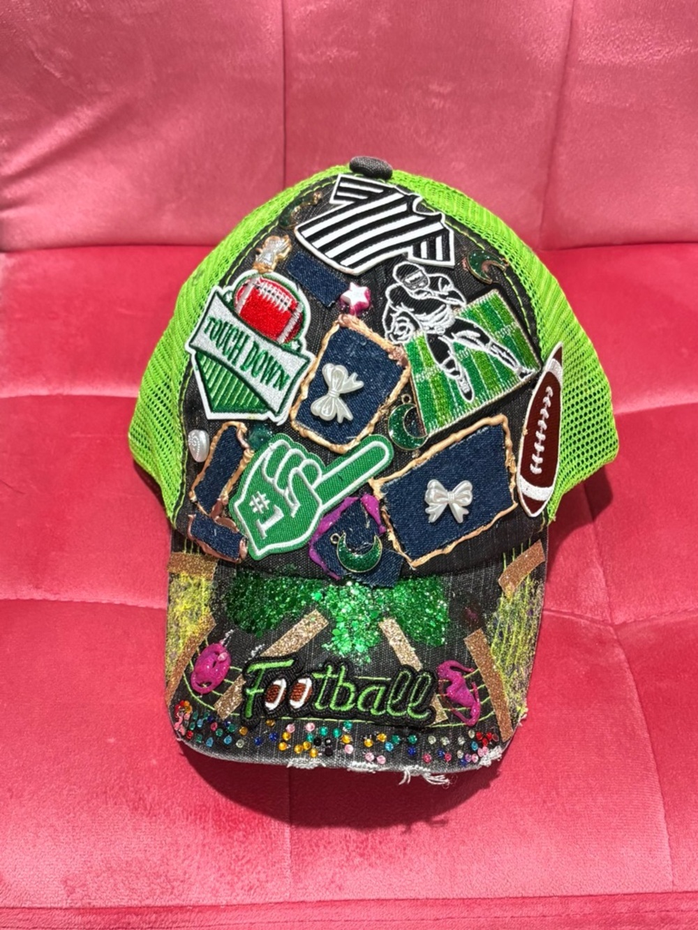 Football Patchwork Cap - Green